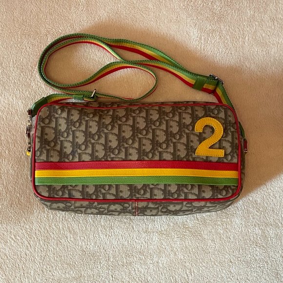 ❌SOLD❌ CHRISTIAN DIOR Monogram Trotter No. 2 Rasta Bag - Picture 2 of 16